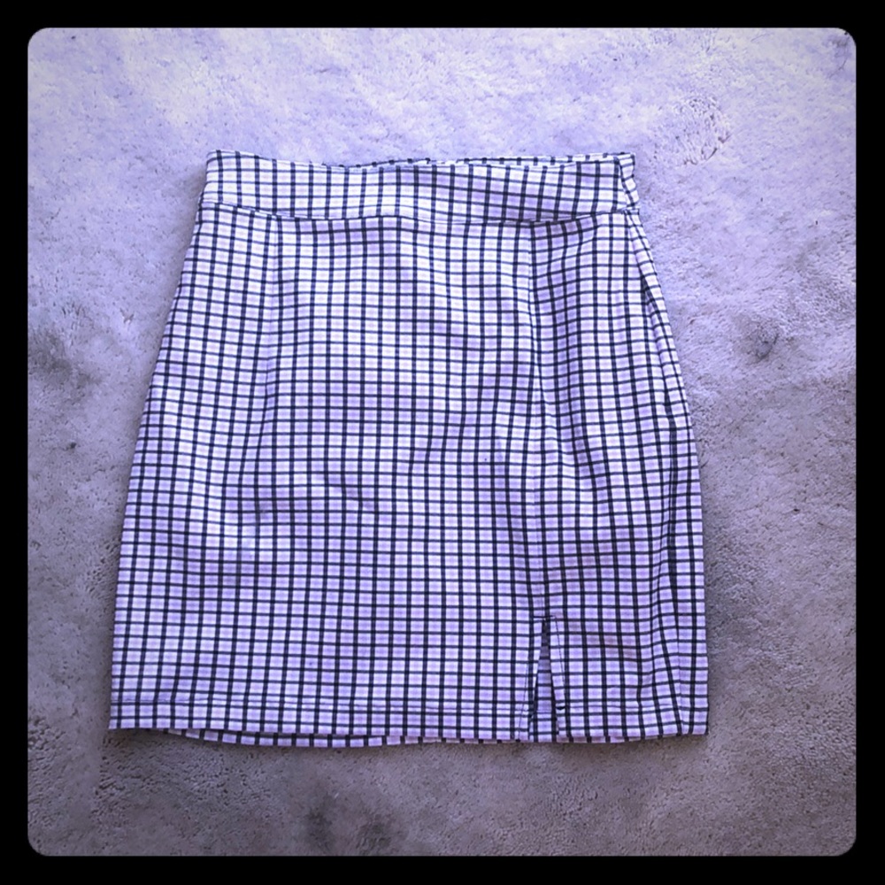 Purple plaid mini skirt